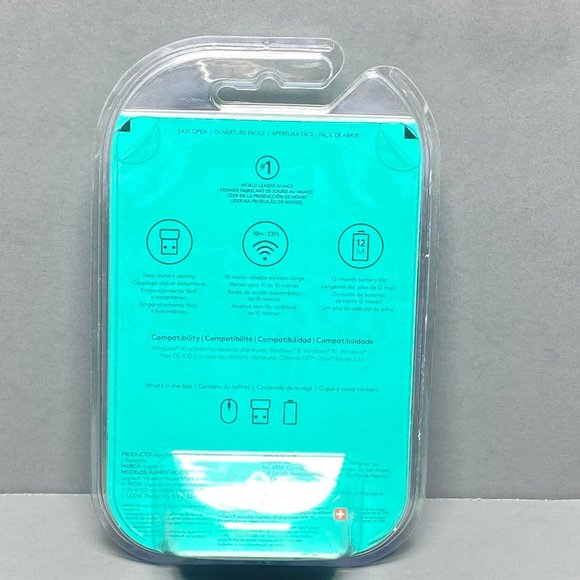 Logitech M185 Wireless Computer Mouse, Blue/Black Compatible With Windows /Mac - Picture 5 of 6